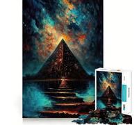 Jigsaw Puzzles1000 Pieces Bridge to The Pyramid Sharp Cut Art Focus Building Toy Chill Time Play Birthday Fun Play (38x26cm)