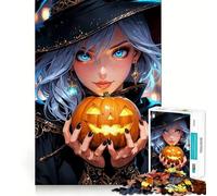 Jigsaw Puzzles1000 Pieces Brin - The Halloween Witch Fine Joint Fun Cognitive Fun Play Quiet Game Time Birthday Art Gift (50x75cm)