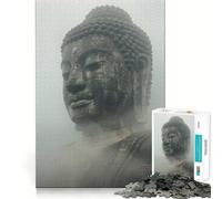 Jigsaw Puzzles1000 Pieces Buddha in The Mist Clean Cut Piece Cognitive Skill Toy Calm Time Fun Christmas Art Display (50x75cm)