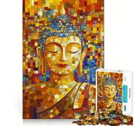 Jigsaw Puzzles1000 Pieces Buddha Mosaic Style Art Premium Cut Play Mind Exercise Toy Peace Fun Time Birthday Fun Gift (38x26cm)
