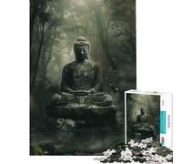 Jigsaw Puzzles1000 Pieces Buddha Statue in A Forest Difficult And Challenge Family Activities Relax Games for And 14 Years And over (38x26cm)