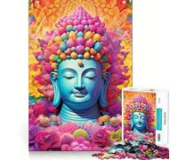 Jigsaw Puzzles1000 Pieces Buddhas Sacred Serenity Clean Cut Piece Cognitive Skill Toy Calm Time Fun Christmas Art Display (38x52cm)