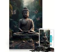 Jigsaw Puzzles1000 Pieces Buddhist Forest Zen Buddha Premium Cut Play Mind Exercise Toy Peace Fun Time Birthday Fun Gift (38x26cm)