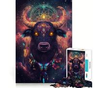 Jigsaw Puzzles1000 Pieces Bull of The Cosmos Clean Cut Piece Cognitive Skill Toy Calm Time Fun Christmas Art Display (38x26cm)