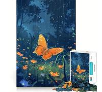 Jigsaw Puzzles1000 Pieces Butterfly Forest Dance Clean Cut Piece Cognitive Skill Toy Calm Time Fun Christmas Art Display (50x75cm)