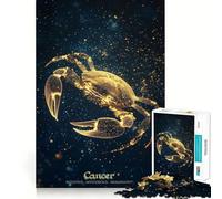 Jigsaw Puzzles1000 Pieces Cancer Zodiac Sign Clean Cut Piece Cognitive Skill Toy Calm Time Fun Christmas Art Display (38x26cm)