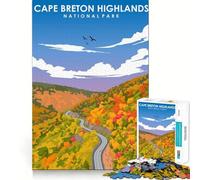 Jigsaw Puzzles1000 Pieces Cape Breton Highlands Art Clean Cut Piece Cognitive Skill Toy Calm Time Fun Christmas Art Display (38x26cm)