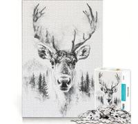 Jigsaw Puzzles1000 Pieces Caribou Reindeer, Brain Teaser Game, Decompressing Intellectual, Deal As Gifts for The Whole Family 38x52cm