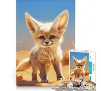 Jigsaw Puzzles1000 Pieces Cartoon Little Fennec Fox, Brain Teaser Game, Decompressing Intellectual, Deal As Gifts for The Whole Family 50x75cm