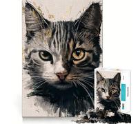 Jigsaw Puzzles1000 Pieces Cat Sharp Cut Art Focus Building Toy Chill Time Play Birthday Fun Play (38x52cm)