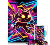 Jigsaw Puzzles1000 Pieces Cat Star Sharp Cut Art Focus Building Toy Chill Time Play Birthday Fun Play (50x75cm)