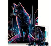 Jigsaw Puzzles1000 Pieces Cat Through The System Smooth Joint Fun Thinking Skill Game Casual Game Time Christmas Art Display (50x75cm)