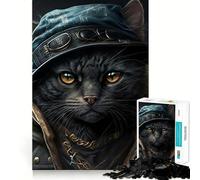 Jigsaw Puzzles1000 Pieces Cat Wearing A Hoodie Smooth Joint Fun Thinking Skill Game Casual Game Time Christmas Art Display (50x75cm)