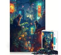 Jigsaw Puzzles1000 Pieces Cats In Japan Fine Joint Fun Cognitive Fun Play Quiet Game Time Birthday Art Gift (50x75cm)