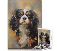 Jigsaw Puzzles1000 Pieces Cavalier King Charles Span Great for Cozy Indoor Downtime Durable Precision Interlock Play Toy Size 50x75cm