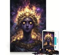 Jigsaw Puzzles1000 Pieces Celestial Being with Fiery Crown Sharp Cut Art Focus Building Toy Chill Time Play Birthday Fun Play (38x26cm)