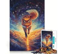 Jigsaw Puzzles1000 Pieces Celestial Fox Running Through Starry Sky Smooth Joint Fun Thinking Skill Game Casual Game Time Christmas Art Display (50x75cm)