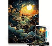 Jigsaw Puzzles1000 Pieces Celestial Waves Canvas Smooth Joint Fun Thinking Skill Game Casual Game Time Christmas Art Display (38x26cm)