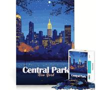 Jigsaw Puzzles1000 Pieces Central Park at Night, New York Fine Joint Fun Cognitive Fun Play Quiet Game Time Birthday Art Gift (50x75cm)