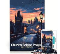 Jigsaw Puzzles1000 Pieces Charles Bridge Prague Smooth Joint Fun Thinking Skill Game Casual Game Time Christmas Art Display (38x52cm)