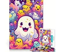 Jigsaw Puzzles1000 Pieces Cheerful Ghosts Smooth Joint Fun Thinking Skill Game Casual Game Time Christmas Art Display (38x26cm)