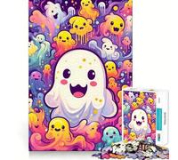 Jigsaw Puzzles1000 Pieces Cheerful Ghosts Smooth Joint Fun Thinking Skill Game Casual Game Time Christmas Art Display (50x75cm)