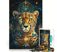 Jigsaw Puzzles1000 Pieces Cheetah Cosmos Fine Joint Fun Cognitive Fun Play Quiet Game Time Birthday Art Gift (50x75cm)