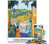 Jigsaw Puzzles1000 Pieces Cheltenham Town Illustration Fine Joint Fun Cognitive Fun Play Quiet Game Time Birthday Art Gift (50x75cm)