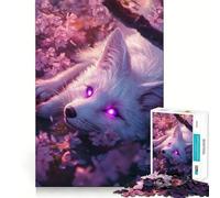 Jigsaw Puzzles1000 Pieces Cherry Blossom Fox - Flawless Edge Fun Brain Teaser Gift Relax Time Game Birthday Art Gift (38x52cm)