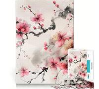 Jigsaw Puzzles1000 Pieces Cherry Blossom Watercolor Painting Flawless Edge Fun Brain Teaser Gift Relax Time Game Birthday Art Gift (50x75cm)