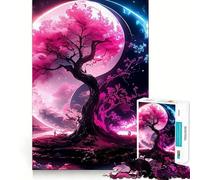 Jigsaw Puzzles1000 Pieces Cherry Blossom Yin Yang Smooth Joint Fun Thinking Skill Game Casual Game Time Christmas Art Display (50x75cm)