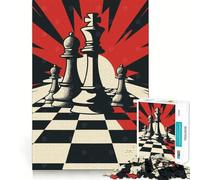 Jigsaw Puzzles1000 Pieces Chess Board Game Sharp Cut Art Focus Building Toy Chill Time Play Birthday Fun Play (38x52cm)