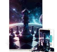 Jigsaw Puzzles1000 Pieces Chess Queen in Space Fine Joint Fun Cognitive Fun Play Quiet Game Time Birthday Art Gift (50x75cm)