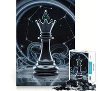 Jigsaw Puzzles1000 Pieces Chess Queen with Constellations And Smoke Sharp Cut Art Focus Building Toy Chill Time Play Birthday Fun Play (50x75cm)