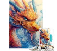Jigsaw Puzzles1000 Pieces Chinese Dragon Portrait Puzzle for Adults Brain Teaser Game For Family Fun Gifts for Friends And Family (Size 38x26cm)