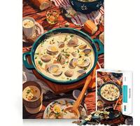 Jigsaw Puzzles1000 Pieces Clam Chowder Feast Precise Joint Play Brain Activity Fun Free Time Game Birthday Art Gift (50x75cm)