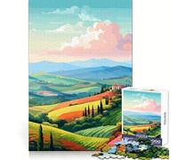 Jigsaw Puzzles1000 Pieces Colorful Fields Italy Art Accurate Cut Fun Mind Skill Fun Slow Time Fun Christmas Wall Art (38x52cm)
