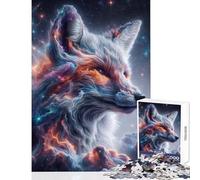 Jigsaw Puzzles1000 Pieces Cosmic Elemental Fox Anti-Stress Toys Gifts for Women Men Brain Teaser Game Artists' Collection, Fine Arts Size 50x75cm