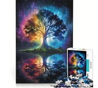 Jigsaw Puzzles1000 Pieces Cosmic Galaxy Tree of Life, Brain Teaser Game, Decompressing Intellectual, Deal As Gifts for The Whole Family 38x52cm