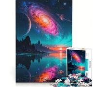 Jigsaw Puzzles1000 Pieces Cosmic Landscape with Galaxy And Planets, Brain Teaser Game, Decompressing Intellectual, Deal As Gifts for The Whole Family 38x52cm