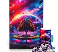 Jigsaw Puzzles1000 Pieces Cosmic Neon Landscape, Brain Teaser Game, Decompressing Intellectual, Deal As Gifts for The Whole Family 38x26cm