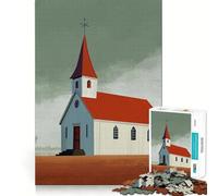 Jigsaw Puzzles1000 Pieces Country Church Precise Joint Play Brain Activity Fun Free Time Game Birthday Art Gift (38x26cm)