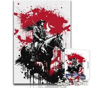 Jigsaw Puzzles1000 Pieces Cowboy On A Horse Painting Difficult Challenge Impossible Game Suitable for Ages 14 And Up (size 38x26cm)