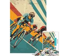 Jigsaw Puzzles1000 Pieces Cycling Vintage Sport Art Fun Games Brain Intelligence Challenge Addictive Toys Gifts for Women Men But Fun And Humorous (Size 38x26cm)