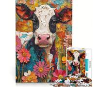 Jigsaw Puzzles1000 Pieces Daisy The Painted Cow, Educational Games, Stress Reliever, Unique Gifts for Birthday And Christmas 38x26cm