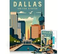 Jigsaw Puzzles1000 Pieces Dallas Texas United States Precise Joint Play Brain Activity Fun Free Time Game Birthday Art Gift (50x75cm)