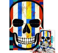 Jigsaw Puzzles1000 Pieces De Stijl Skull Fun Games Brain Intelligence Challenge Addictive Toys Gifts for Women Men But Fun And Humorous (Size 50x75cm)