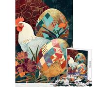 Jigsaw Puzzles1000 Pieces Eclectic Boho Chicken Eggs Brain Teaser Game Family Activities Toy Wall Decor Artists Collection, Fine Art (38X52CM)
