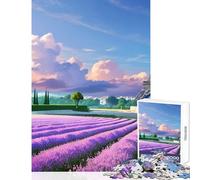 Jigsaw Puzzles1000 Pieces Eiffel Tower Lavender Field Home Decoration Toys Birthday Gift Hands-on Game Artists' Collection, Fine Arts Size 50x75cm