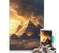 Jigsaw Puzzles1000 Pieces Eternal Pyramids Egypt, Hands-on Game, Fun at Home Activities, Suitable for Desktop Decoration 38x26cm